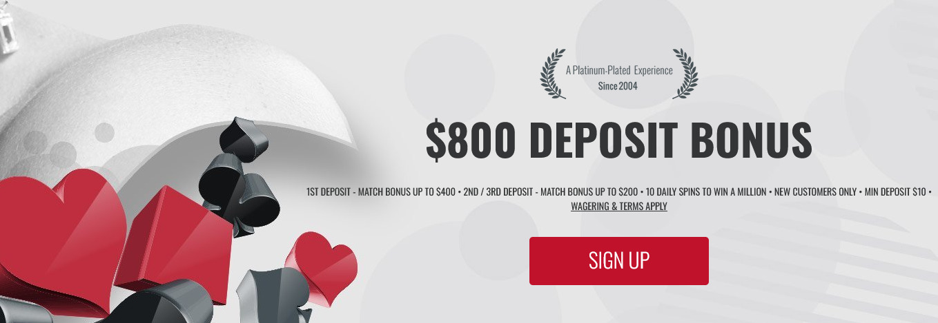 platinum play casino get $800 welcome bonus